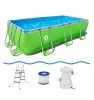 Avenli 17525DE Green Rectangular Steel Frame Inflatable swimming pool above ground family pool Portable Pvc Swimming Pool
