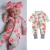 Import baby boys girls romper bamboo print toddler long sleeve cotton baby sleepsuit bamboo baby romper from China