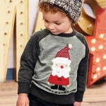 Baby Clothes For Christmas Santa Claus Spring Autumn Long Sleeve Kids Pullover Hoodies Grey