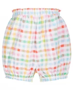 Baby Girls Multicolor Gingham Cotton Bloomers