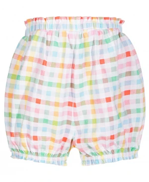 Baby Girls Multicolor Gingham Cotton Bloomers