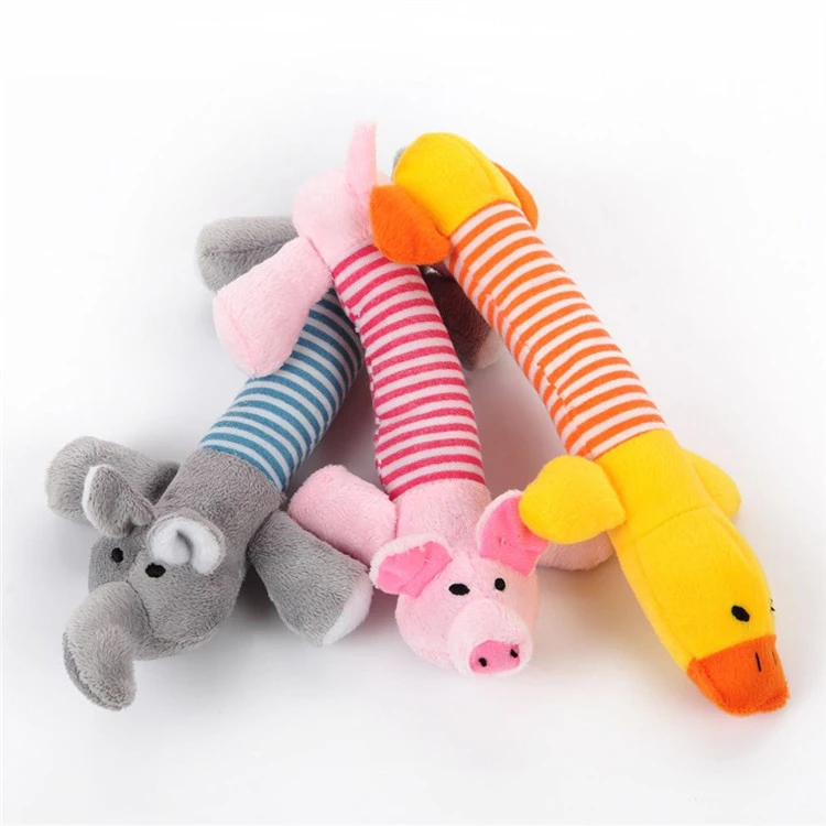 Baby Plush Animals Rattles Soft Stuffed Hand Bell Plush Toy With Squeaker