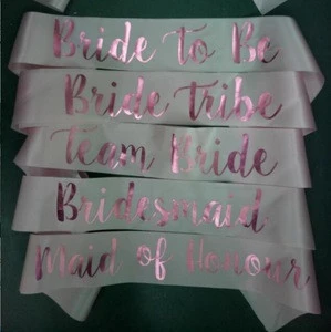 Bachelorette Party Bridal Party Wedding Hen Party rose gold Bride To Be Sashes