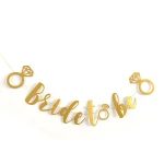 Bachelorette Party Decorations Gold Glitter Kit , Bridal Shower Supplies Bride to Be Sash, Tiara ,Veil ,Banner,Badge