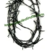 Barb Wire Leather Cords 1.5mm round, regular color - black.