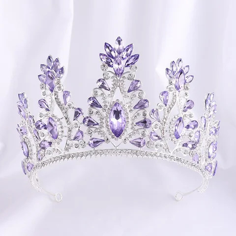 Buy Baroque Bride Crown Ball Beauty Pageant Blue Red Green Headdress ...