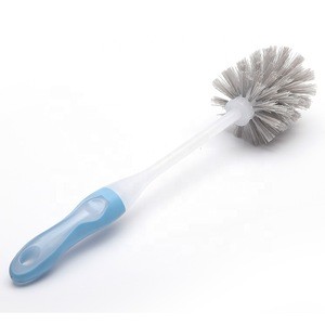 Bathroom plastic wc toilet round cleaning brush with holder