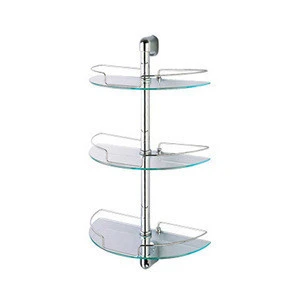 Best Price Superior Quality Bathroom Three Tier Corner Glass Shelf