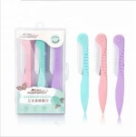 Best seller colorful eyebrow shaping tool eyebrow knives 3 pcs kit eyebrow razor