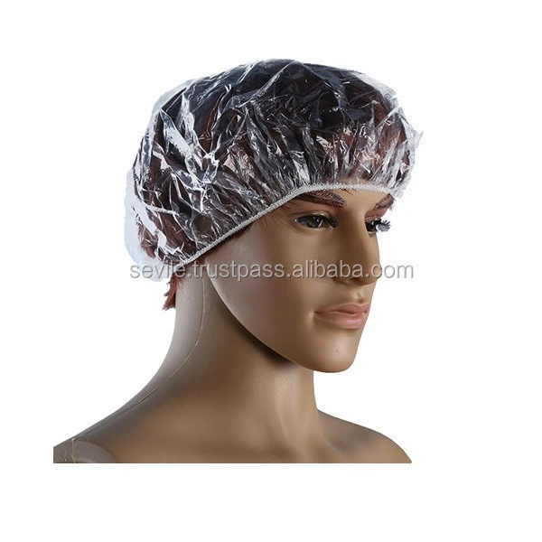 Best Selling One Time Use Shower Cap, Disposable Comfortable Adult Plastic Shower Cap