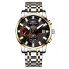 BESTPOWER AW014 Luxury solid steel band Mens Luminous hands With Calendar Three Eye Wrist Watches brand