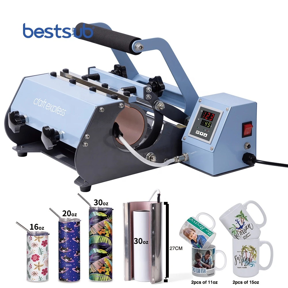 BestSub Sublimation Printing 11oz 15oz 20 oz 30 oz Mug Tumbler Press Machine Craft Cricut Maker Plus Tumbler Heat Press Machine