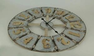 Big Numerals Metal Features Grey Cool Color Concepts  Wall Clock