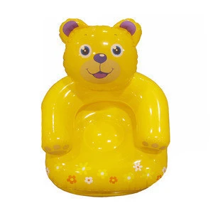 blue color custom lovely bear design inflatable chairs for kids with logo