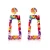 Import Boho Geometric Statement Earrings Fashion Jewelry Colorful Mix Color Leopard Printed Acrylic Drop Earrings for Women from China