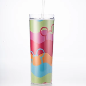Bpa-free Customized double wall plastic water bottle,fruit juice drinking water bottle