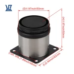 BQLZR OEM ODM Metal Legs 1 Piece 2 Stainless Steel Antirust Kitchen Cabinet Feet Round Metal Furniture Leg for Sofa Bed Riser