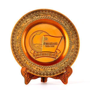 brass round colored aluminum metal plate cast bronze plate plaque
