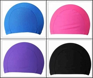 Breathable Waterproof Solid Color Cloth Swimming Cap