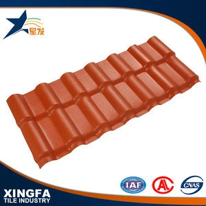 Brown red color waterproofing bamboo shaped pvc synthetic resin plastic wave roof tile