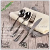 Bulk Biodegradable gold coated plastic Cutlery Included Dinner Spoon Fork Knife Dessert Spoon And Fork