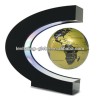 C shape floating world globe, anti-gravity flying globe, magnetic levitron rotating globe