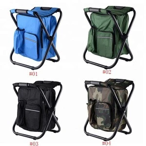 Canvas Camping Hiking Beach Travel Picnic Fishing Portable Folding Collapsible  Insulated Cooler Backpack Bag Chair Stool