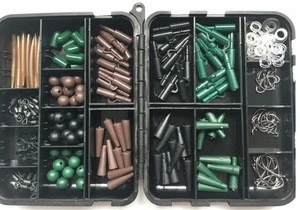 Carp Fishing tackle box Hair Rig Combo box Accessories Hooks Rubber Tubes Swivels Beads Sleeves Stoppers