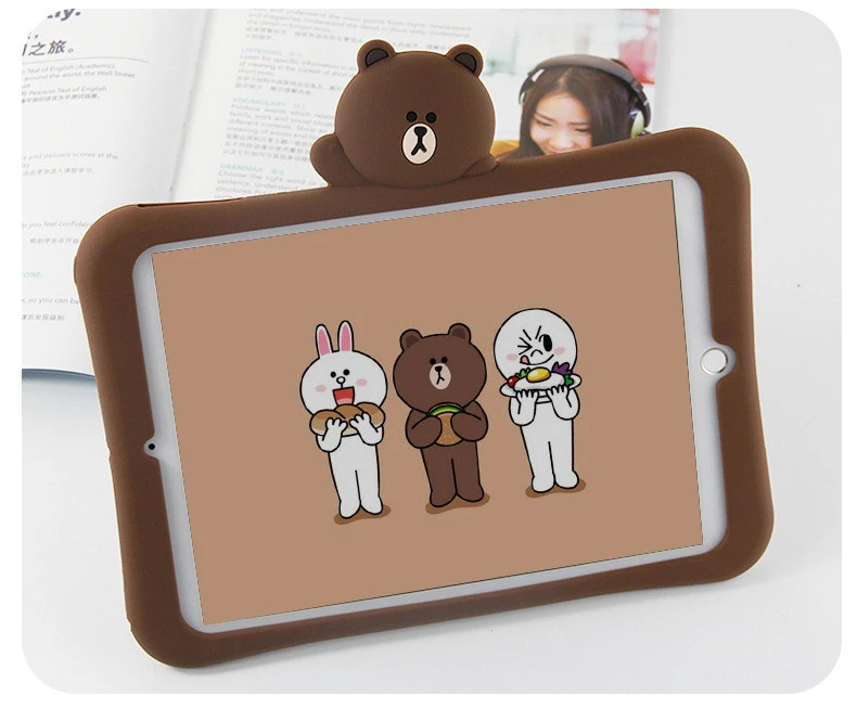 Cartoon  Shape Silicone Rubber Tablet PC Protective Cases Shockproof Covers for iPad