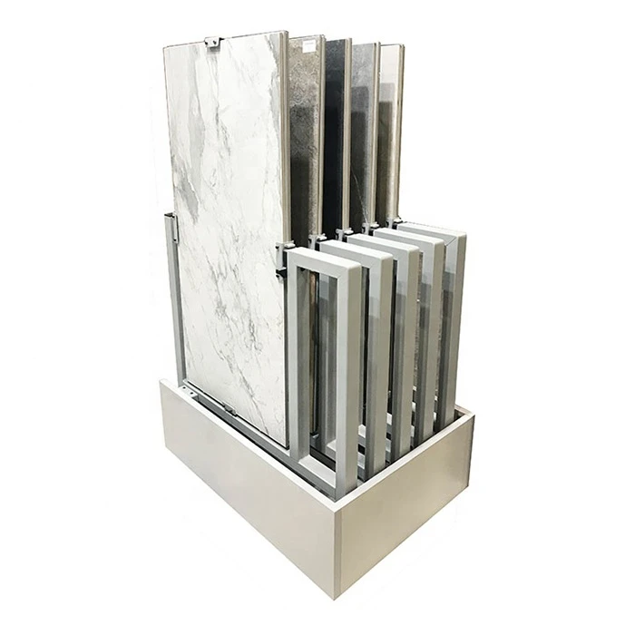 Ceramic Marble Stone Showroom Display Stands Metal Tiles Display Rack Tile Display Sliding Rack