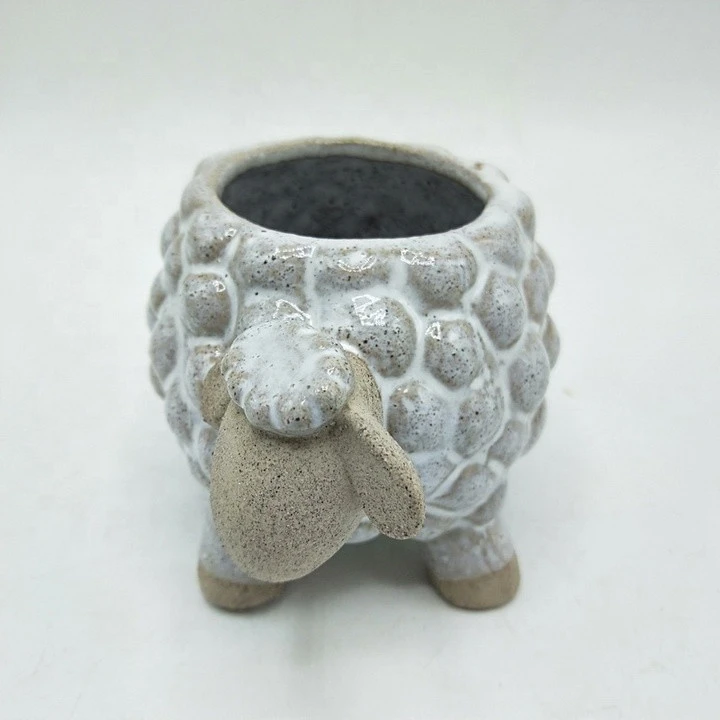Ceramic sheep animal bonsai pot for succulent planters