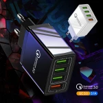 Charger 4 port phone travel fast charge travel essential 20w usb-c power adapter 12v 1a power adapter
