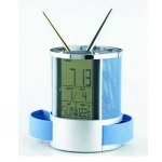 cheap colorful multifunction display pen holder digital table clock with temperature