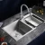 Import Cheap High Quality 304 Stainless Steel Basin Sinks Double Sink With Strainer Basket from China