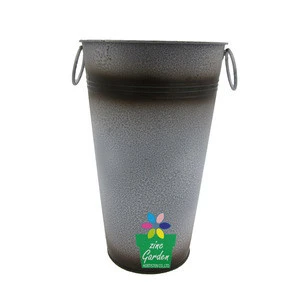 Cheap price vintage antique garden decorative flower galvanized metal tin bucket vases
