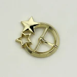 Cheap wholesale custom fashion hardware decorative accessories rose gold round metal pin buckles for handbag garment shoes
