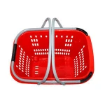 cheap wholesale flexible plastic laundry basket plastic storage with handle on 4 wheels