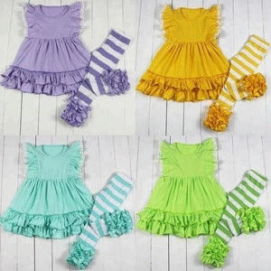 Children clothes baby ruffle outfits Spring kids clothing sets