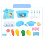 Children's Kitchen Toy Play House Cooking Cookware Mini Tableware Happy Kitchenette Kitchenware Storage Box