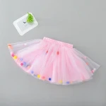 China Factory Baby First Birthday Tutu Skirt Children Pom Pom Lovely Performance Skirt