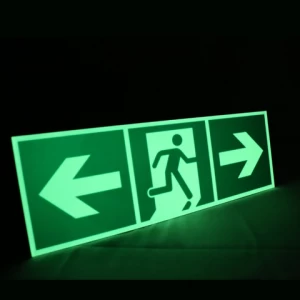 China Factory Glow Sign Board Luminous Glow 8H  Fire Safety Exit Signage