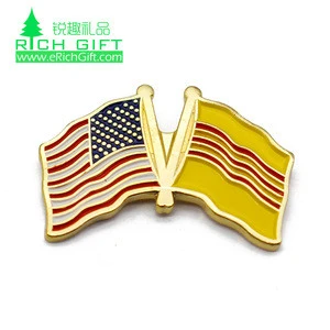 China manufacturers custom metal stamping soft enamel national country flag lapel pin for promotion