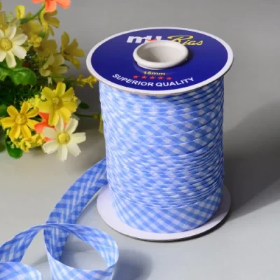 China Supplier Cotton Bias Binding Tape Gingham 25mm Wide