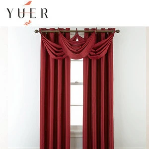 Classic 100% polyester window blackout attached valance fabric for sale modern luxury curtains