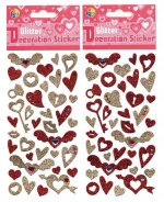 Colorful Glitter Stickers Self Adhesive Stars Mini Heart Shapes Glitter Stickers, Kids Arts Craft Supplies Greeting Cards