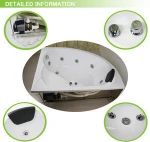 Comfortable whirlpool massage bathtub with glass