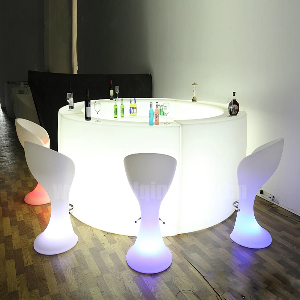 Commercial bar counter glowing colorful plastic LED party bar table glow furniture