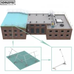 Corrugated metal roof aluminum railing mobile safety rail edge fall protection guardrail modular handrail