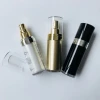 cosmetic packaging 30ml cylinder clear gold acrylic lotion spray pump bottles 1oz serum plastic bottle
