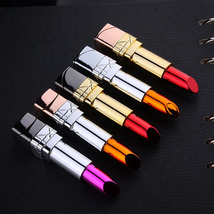 Creative Novelty Sexy Lady Lipstick Lighter, Wholesale Metal Electronic Refillable Gas Cigarette Lighters For Christmas Gifts